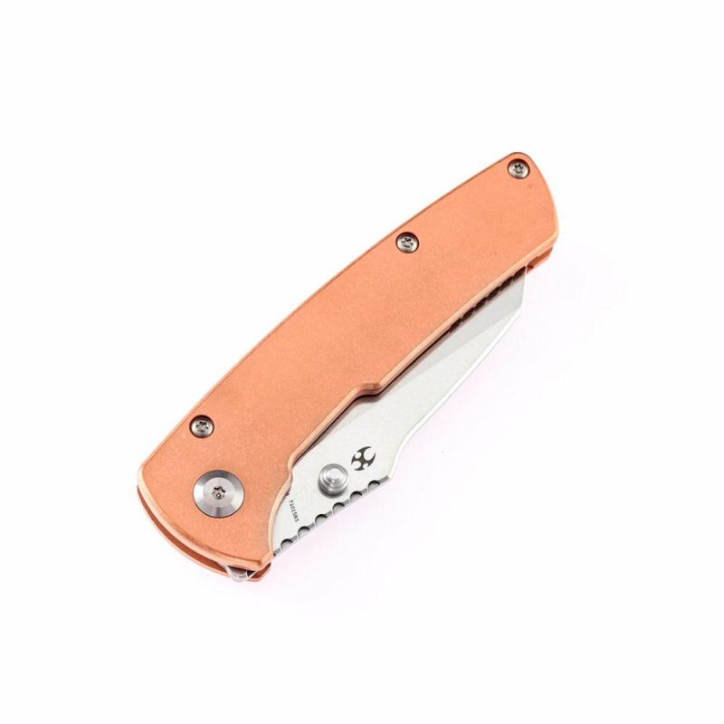 Main Street T1015B5 Pocket Knives Red Copper Handle Stonewashed 154CM Blade Dirk Pinkerton Design Copper | Folding Pocket Knives