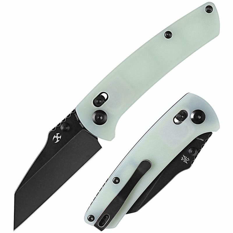 Main Street Thumb Studs/ Crossbar Lock Knife Jade G10 Handle (3.36” 154CM Blade) Dirk Pinkerton Design-T1015V7 Jade /Black | Folding Pocket Knives