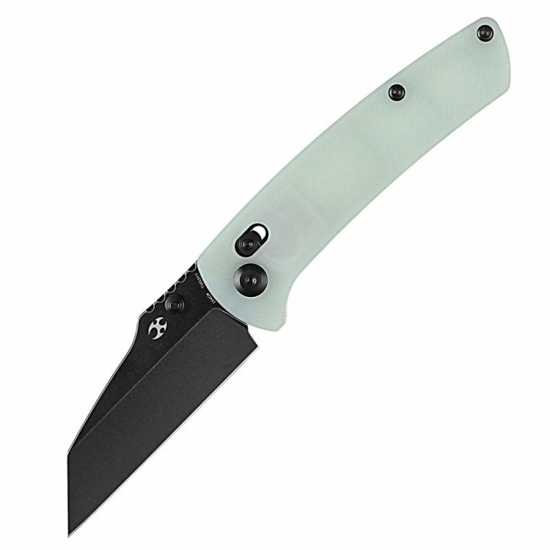 Main Street Thumb Studs/ Crossbar Lock Knife Jade G10 Handle (3.36” 154CM Blade) Dirk Pinkerton Design-T1015V7 Jade /Black | Folding Pocket Knives