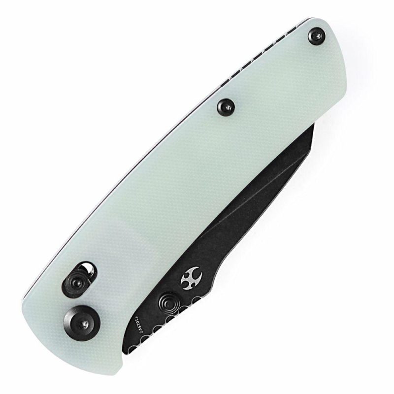 Main Street Thumb Studs/ Crossbar Lock Knife Jade G10 Handle (3.36” 154CM Blade) Dirk Pinkerton Design-T1015V7 Jade /Black | Folding Pocket Knives