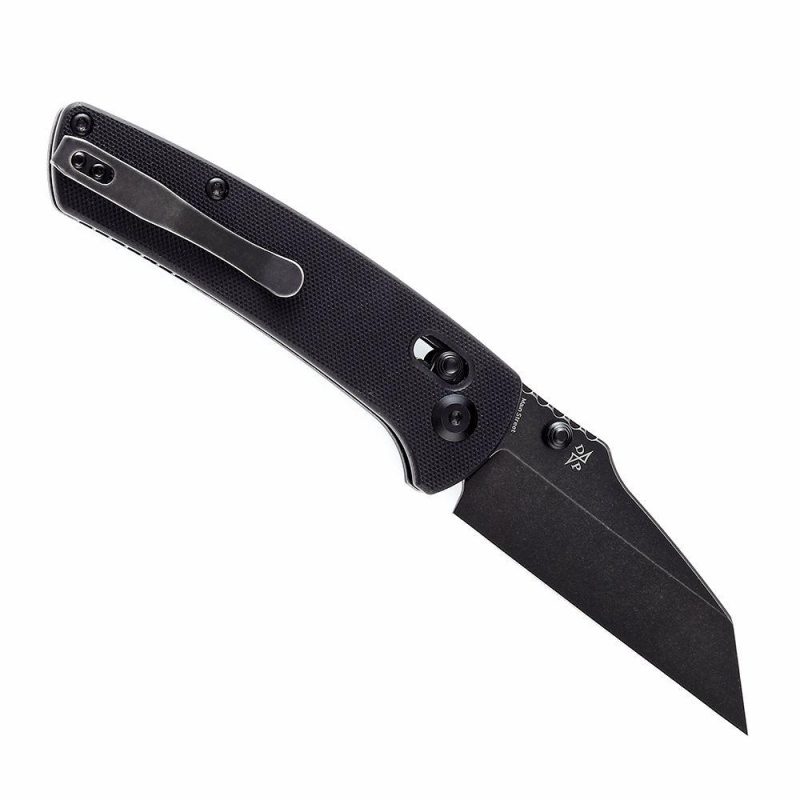 Main Street Thumb Studs/Crossbar Lock Knife Black G10 Handle (3.36”154CM Blade) Dirk Pinkerton Design-T1015V1 Black | Folding Pocket Knives