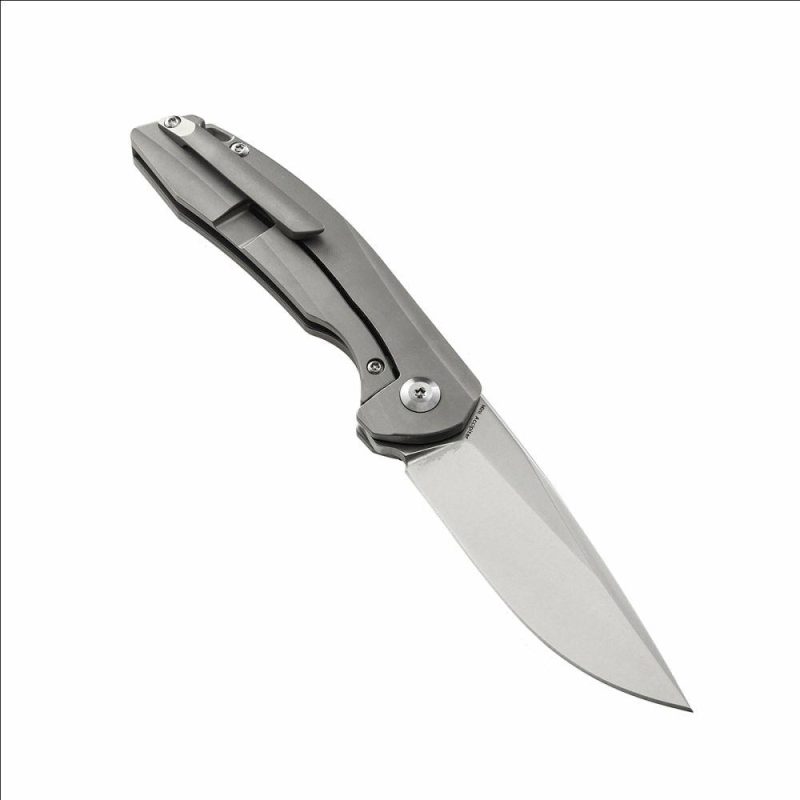 Mini Accipiter K2007A2 Front Flipper with Titanium Handle Carbon Fiber Inlay S35VN Blade Black | Folding Pocket Knives