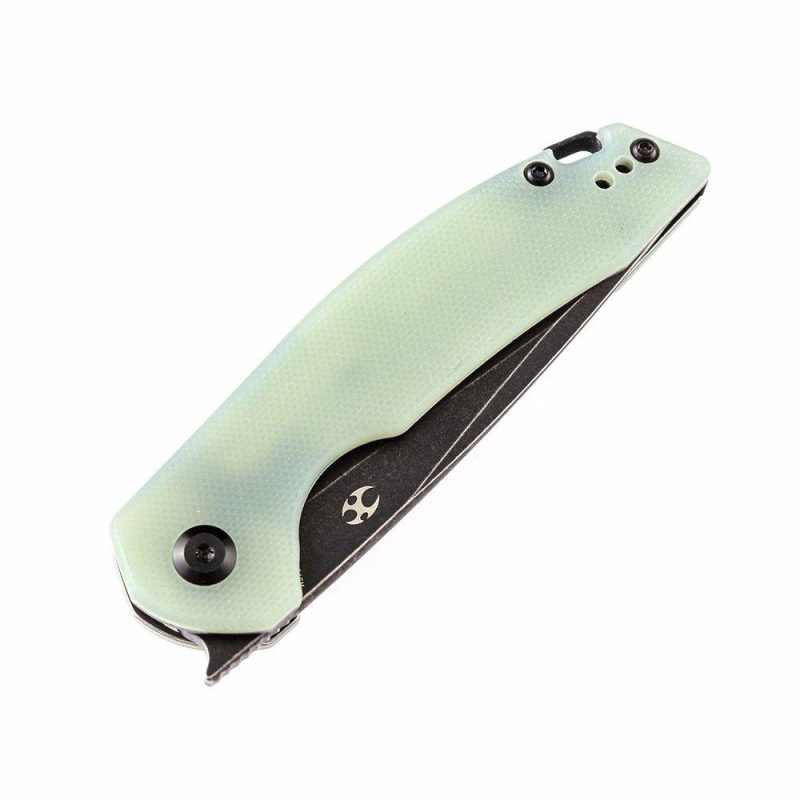 Mini Accipiter T2007A1 Kim Ning Design Front Flipper Jade G10 Handle Jade | Folding Pocket Knives