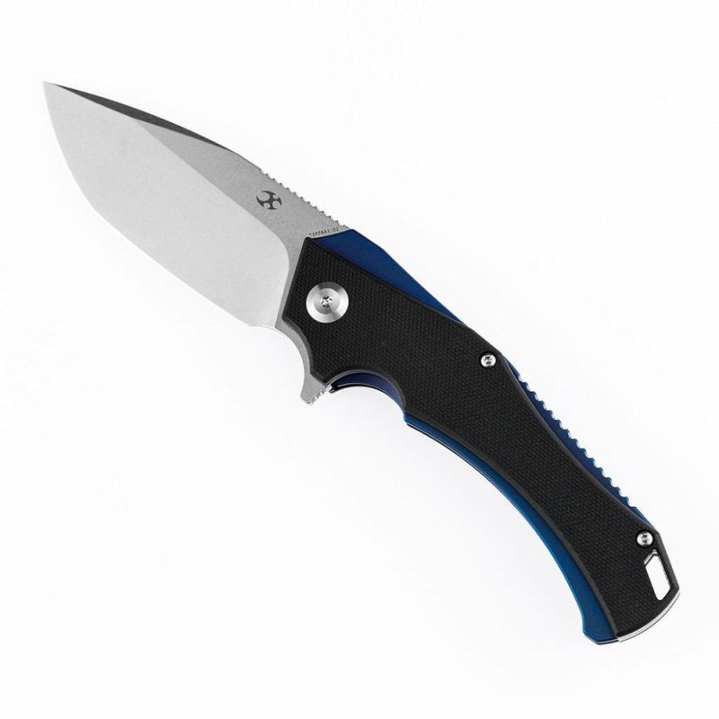 Mini Hellx T2008A1 Stonewashed D2 Blade Black G10 Handle with Mikkel Willumsen Design | Folding Pocket Knives