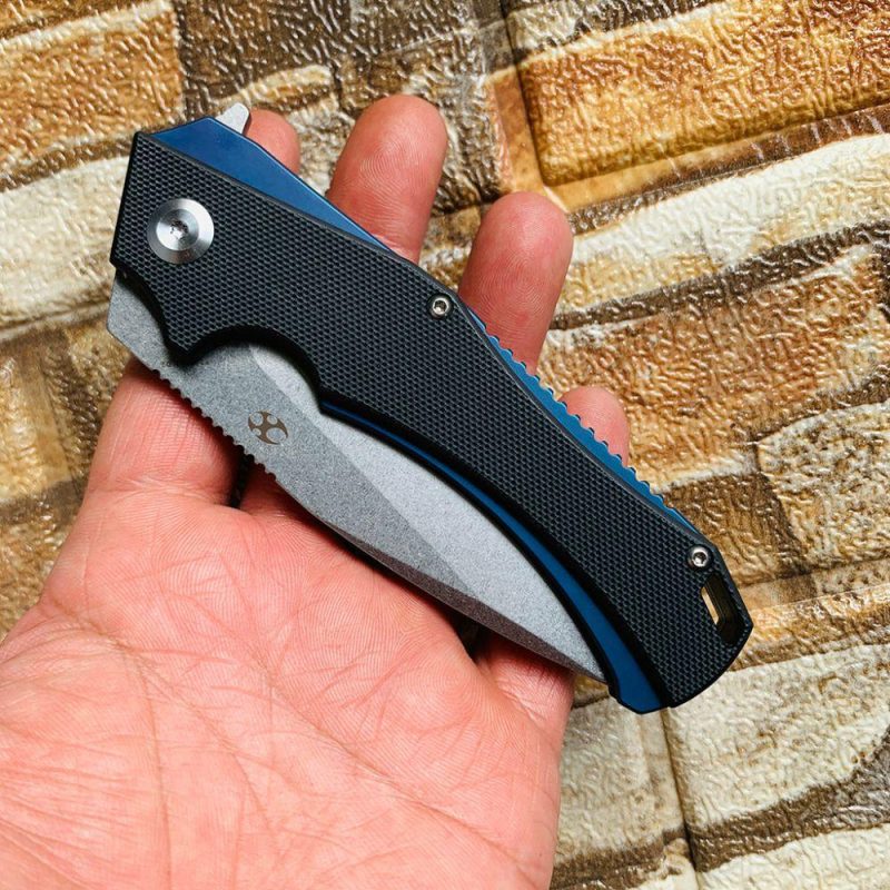 Mini Hellx T2008A1 Stonewashed D2 Blade Black G10 Handle with Mikkel Willumsen Design | Folding Pocket Knives