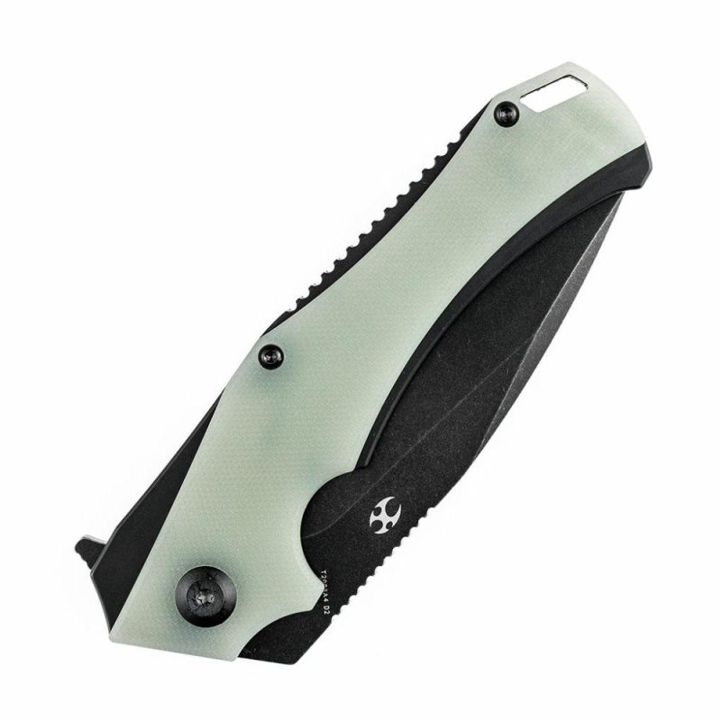 Mini Hellx T2008A4 Black TiCn Coated D2 Blade Jade G10 Handle with Mikkel Willumsen Design | Folding Pocket Knives