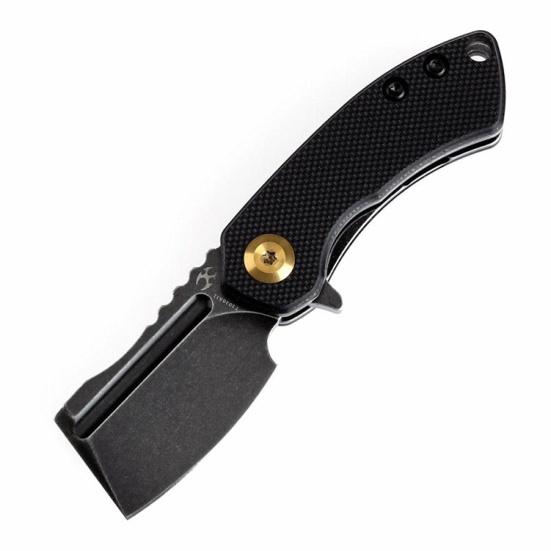 Mini Korvid Flipper Knife Black G10 Handle (1.45” 154CM Blade) Koch Tools Design -T3030A11 Black | Folding Pocket Knives