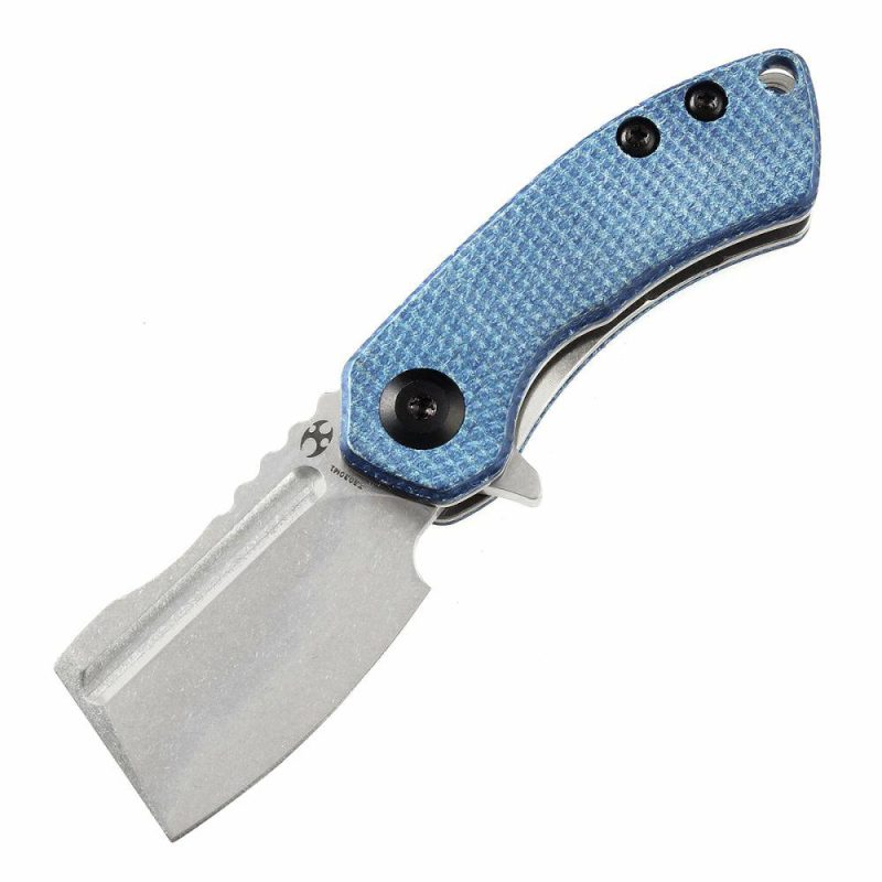 Mini Korvid Flipper Knife Blue Micata Handle (1.45” 154CM Blade) Koch Tools Design-T3030M1 Blue | Folding Pocket Knives