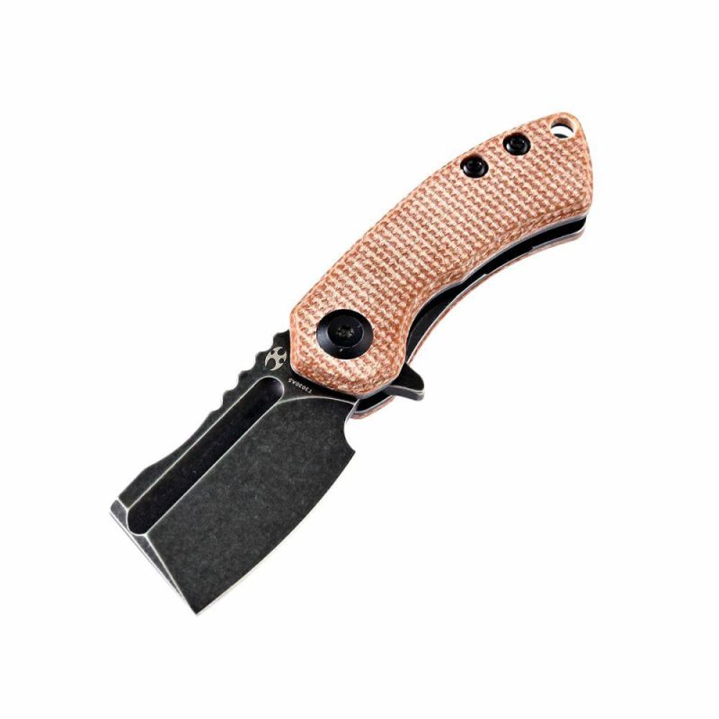 Mini Korvid Flipper Knife Brown Micarta Handle (1.45” 154CM Blade) Koch Tools Dsign-T3030A5 Brown | Folding Pocket Knives