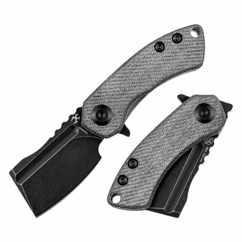 Mini Korvid Flipper Knife Denim G10 Handle (1.45” 154CM Blade) Koch Tools Design -T3030A9 Denim | Folding Pocket Knives