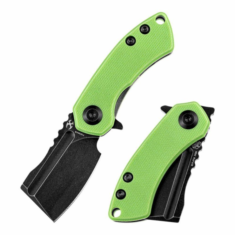 Mini Korvid Flipper Knife Green G10 Handle (1.45” 154CM Blade) Koch Tools Design -T3030A8 Green | Folding Pocket Knives