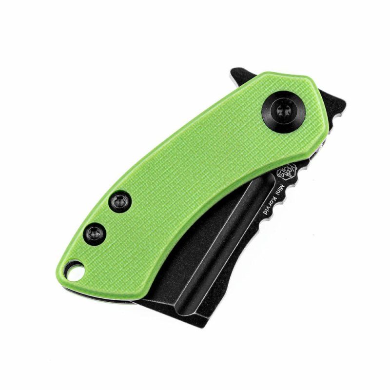 Mini Korvid Flipper Knife Green G10 Handle (1.45” 154CM Blade) Koch Tools Design -T3030A8 Green | Folding Pocket Knives