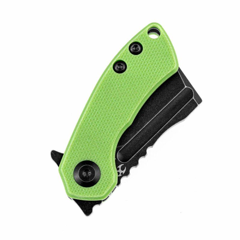 Mini Korvid Flipper Knife Green G10 Handle (1.45” 154CM Blade) Koch Tools Design -T3030A8 Green | Folding Pocket Knives