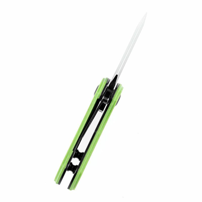 Mini Korvid Flipper Knife Green G10 Handle (1.45” 154CM Blade) Koch Tools Design -T3030A8 Green | Folding Pocket Knives