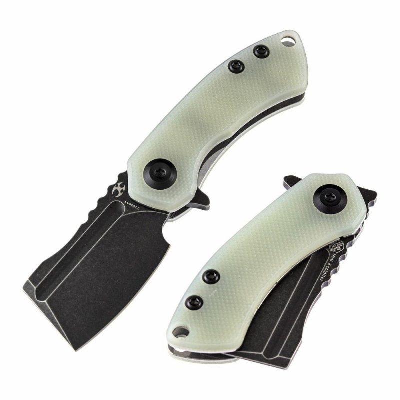 Mini Korvid Flipper Knife Jade G10 Handle (1.45” 154CM Blade) Koch Tools Design -T3030A4 Jade | Folding Pocket Knives