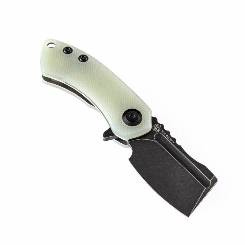 Mini Korvid Flipper Knife Jade G10 Handle (1.45” 154CM Blade) Koch Tools Design -T3030A4 Jade | Folding Pocket Knives