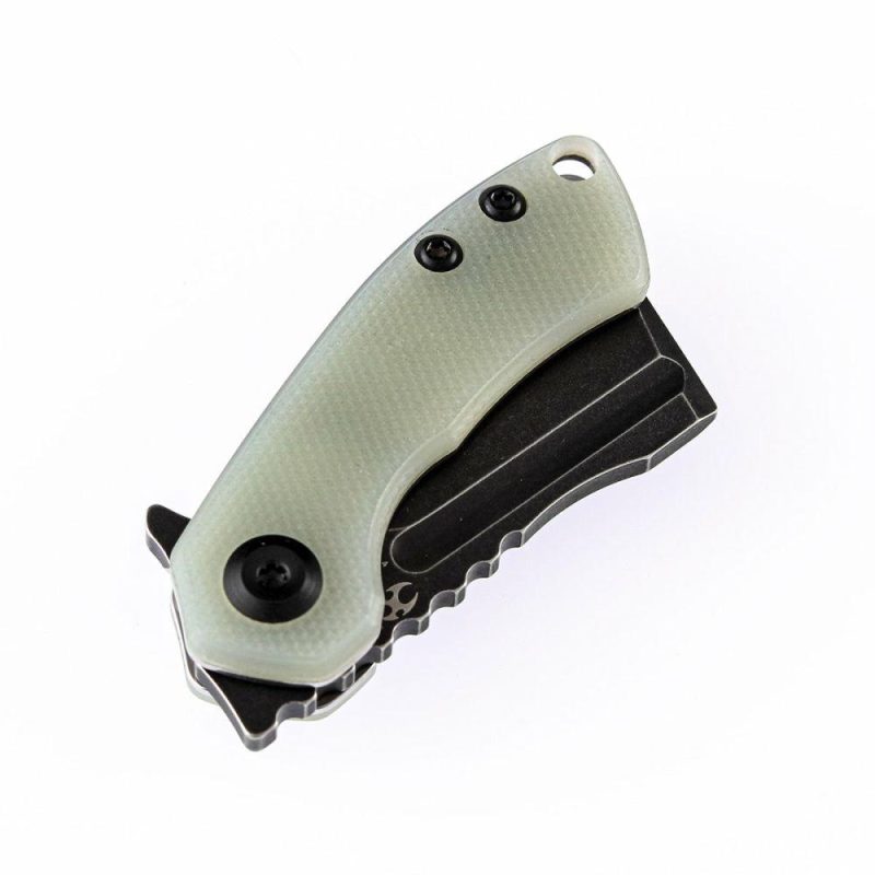 Mini Korvid Flipper Knife Jade G10 Handle (1.45” 154CM Blade) Koch Tools Design -T3030A4 Jade | Folding Pocket Knives