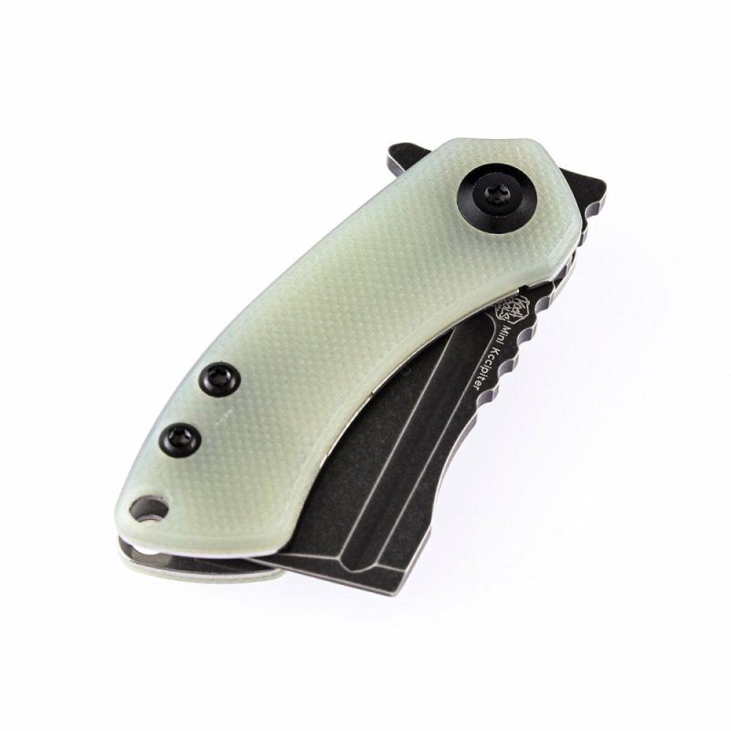 Mini Korvid Flipper Knife Jade G10 Handle (1.45” 154CM Blade) Koch Tools Design -T3030A4 Jade | Folding Pocket Knives