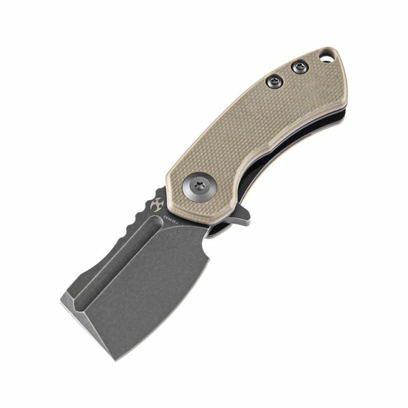 Mini Korvid Flipper Knife Light Sand G10 Handle (1.45” 154CM Blade) Koch Tools Design -T3030A2 Light Sand | Folding Pocket Knives