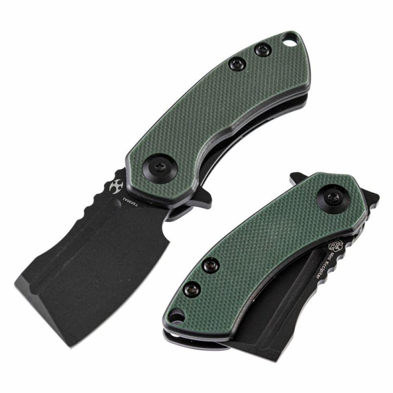 Mini Korvid Flipper Knife OD Green G10 Handle (1.45” 154CM Blade) Koch Tools Design-T3030A1 Green | Folding Pocket Knives