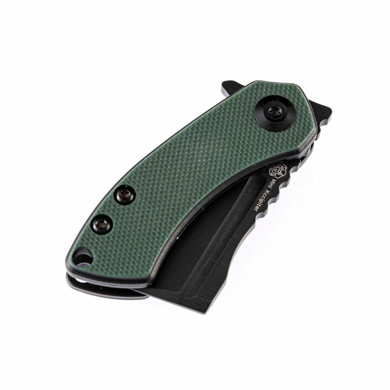 Mini Korvid Flipper Knife OD Green G10 Handle (1.45” 154CM Blade) Koch Tools Design-T3030A1 Green | Folding Pocket Knives