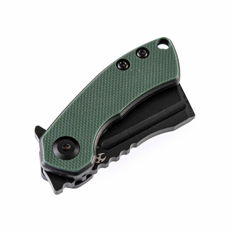 Mini Korvid Flipper Knife OD Green G10 Handle (1.45” 154CM Blade) Koch Tools Design-T3030A1 Green | Folding Pocket Knives