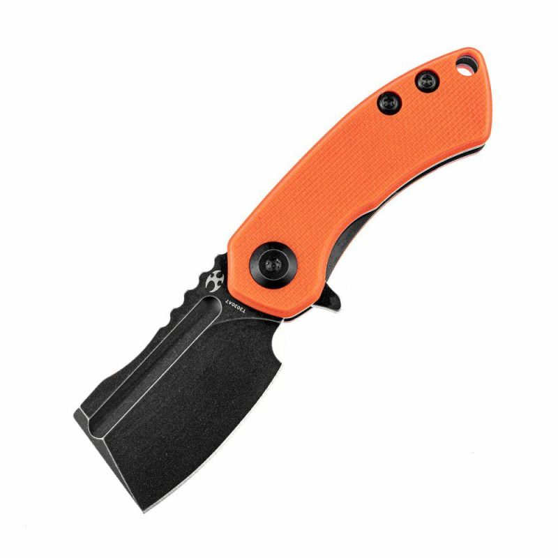 Mini Korvid Flipper Knife Orange G10 Handle (1.45” 154CM Blade) Koch Tools Design -T3030A7 Orange | Folding Pocket Knives