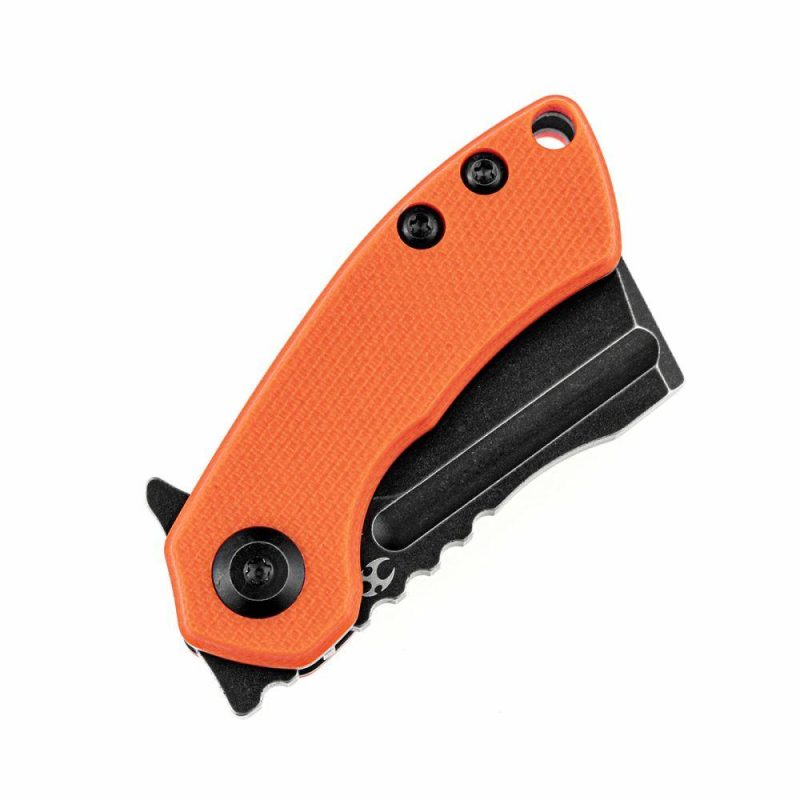 Mini Korvid Flipper Knife Orange G10 Handle (1.45” 154CM Blade) Koch Tools Design -T3030A7 Orange | Folding Pocket Knives