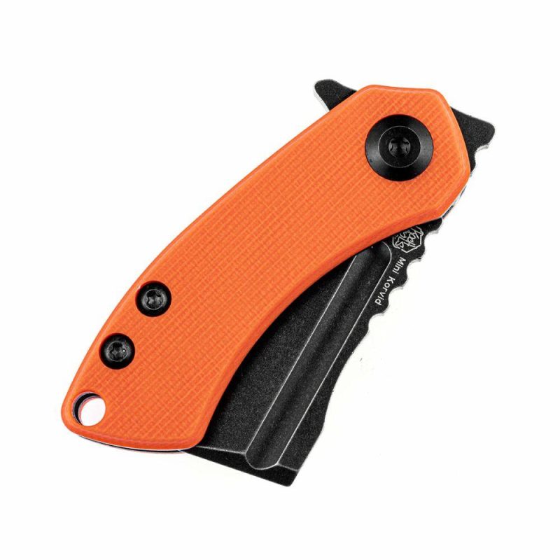 Mini Korvid Flipper Knife Orange G10 Handle (1.45” 154CM Blade) Koch Tools Design -T3030A7 Orange | Folding Pocket Knives