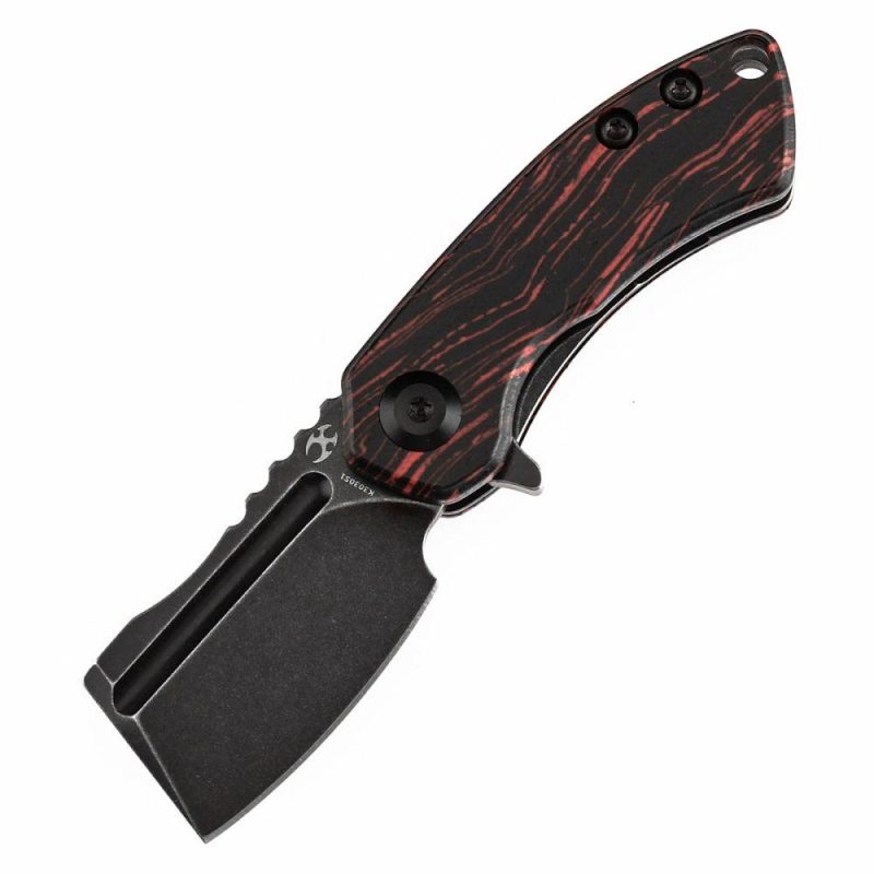 Mini Korvid Flipper Knife Red and Black G-mascus(1.45” CPM S35VN Blade) Koch Tools Design-K3030S1 Red And Black | Folding Pocket Knives