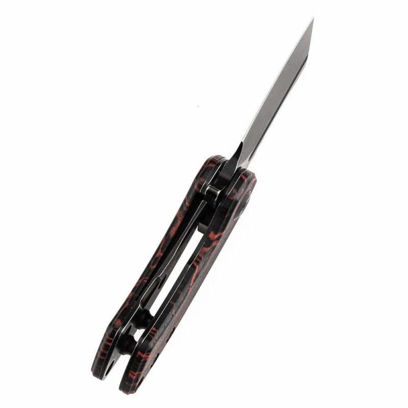 Mini Korvid Flipper Knife Red and Black G-mascus(1.45” CPM S35VN Blade) Koch Tools Design-K3030S1 Red And Black | Folding Pocket Knives