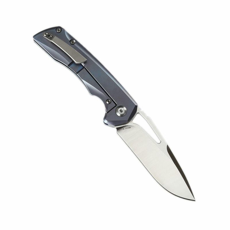 Mini Kryo Thumb Hole Knife 6AL4V Titanium Handle(2.90”CPM-S35VN Blade) Kim Ning Design-K2001B2 Gray | Folding Pocket Knives