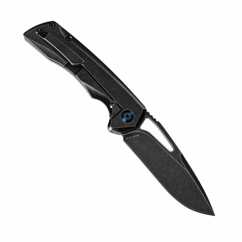 Mini Kryo Thumb Hole Knife Black 6AL4V Titanium Handle(2.90”CPM-S35VN Blade) Kim Ning Design-K2001B3 Black | Folding Pocket Knives