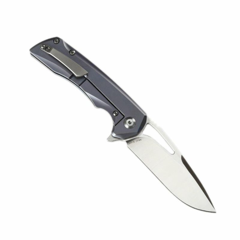 Mini Kryo Thumb Hole/Flipper Knife 6AL4V Titanium Handle(2.90”CPM-S35VN Blade) Kim Ning Design-K2001A2 Deep Gray | Folding Pocket Knives