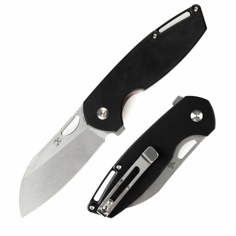 Model 6 Flipper/Thumb Hole Knife Black G10 Handle (3.1” 154CM Blade) -T1022A1 Black | Folding Pocket Knives