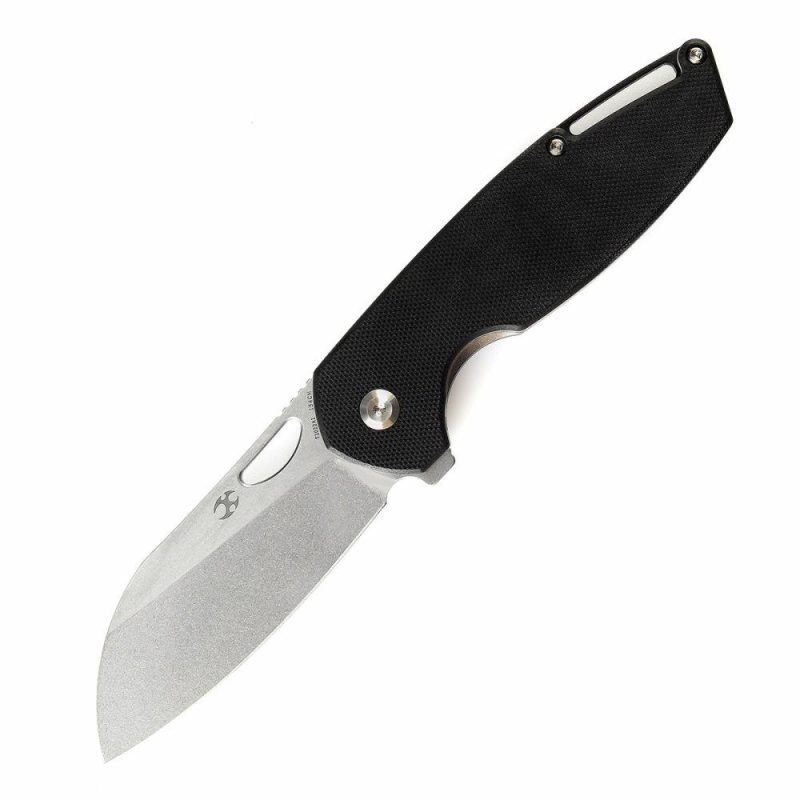 Model 6 Flipper/Thumb Hole Knife Black G10 Handle (3.1” 154CM Blade) -T1022A1 Black | Folding Pocket Knives