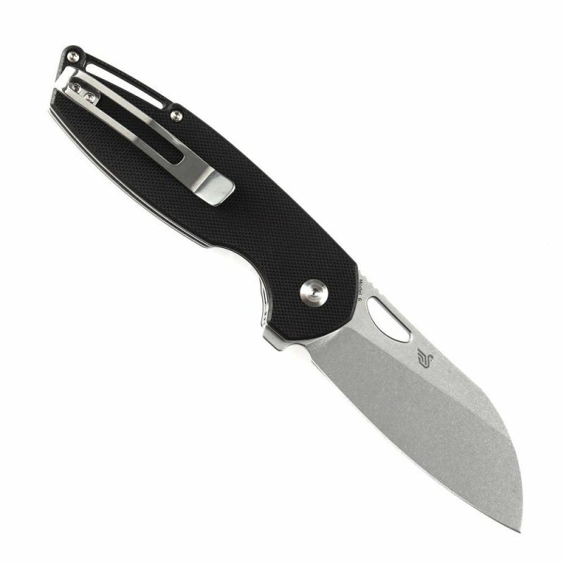 Model 6 Flipper/Thumb Hole Knife Black G10 Handle (3.1” 154CM Blade) -T1022A1 Black | Folding Pocket Knives