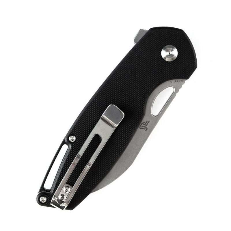 Model 6 Flipper/Thumb Hole Knife Black G10 Handle (3.1” 154CM Blade) -T1022A1 Black | Folding Pocket Knives