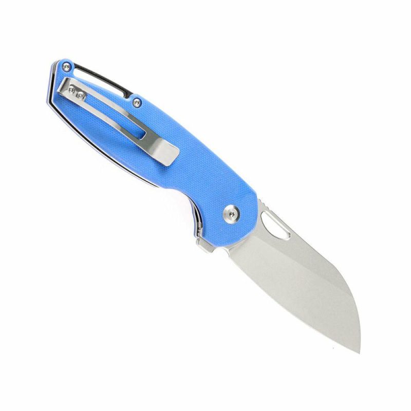 Model 6 Flipper/Thumb Hole Knife Blue G10 Handle (3.1” 154CM Blade) -T1022A3 Blue | Folding Pocket Knives