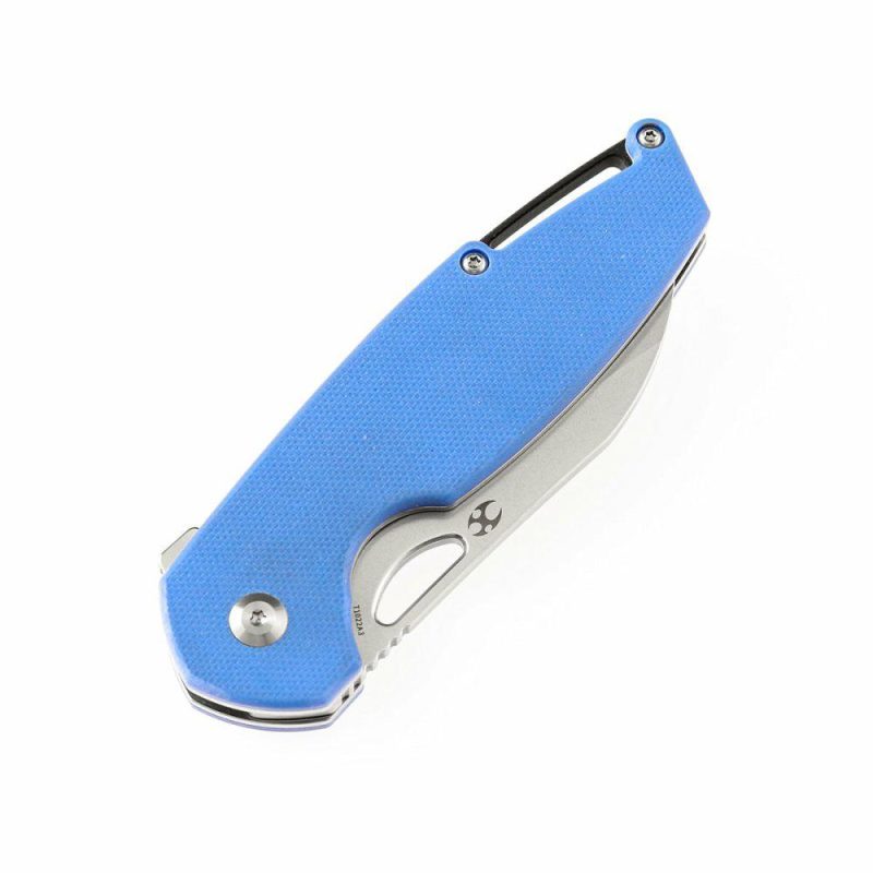 Model 6 Flipper/Thumb Hole Knife Blue G10 Handle (3.1” 154CM Blade) -T1022A3 Blue | Folding Pocket Knives