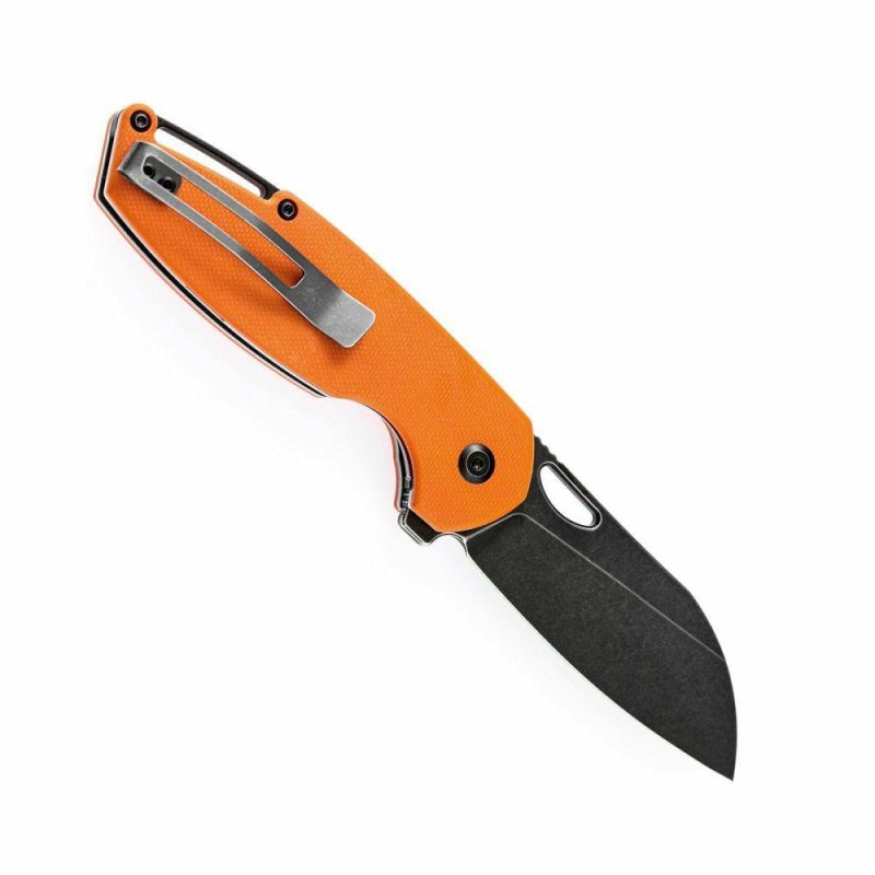 Model 6 Flipper/Thumb Hole Knife Orange G10 Handle (3.1” 154CM Blade) -T1022A4 Orange/Black | Folding Pocket Knives