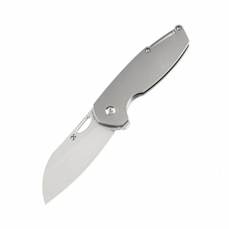 Model 6 K1022A1 M390 Wharncliffe Blade Titanium Handle Nick Swan Design Gray | Folding Pocket Knives