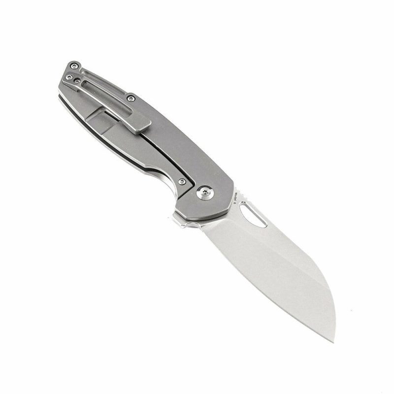 Model 6 K1022A1 M390 Wharncliffe Blade Titanium Handle Nick Swan Design Gray | Folding Pocket Knives