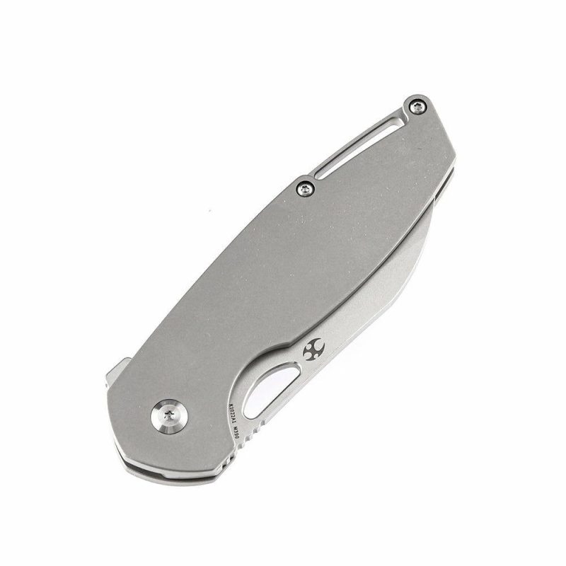 Model 6 K1022A1 M390 Wharncliffe Blade Titanium Handle Nick Swan Design Gray | Folding Pocket Knives