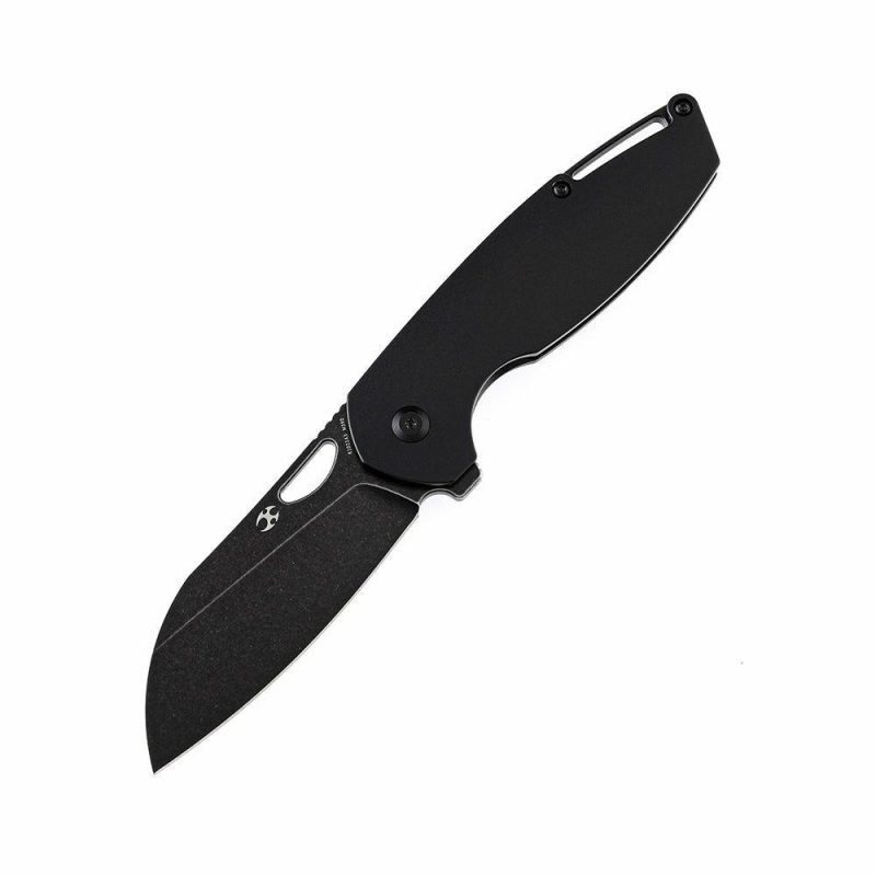 Model 6 K1022A3 Black TiCn Coated M390 Wharncliffe Blade Black Anodized Titanium Handle Nick Swan Design Black | Folding Pocket Knives