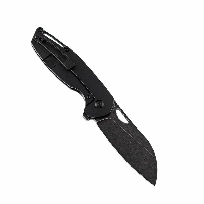 Model 6 K1022A3 Black TiCn Coated M390 Wharncliffe Blade Black Anodized Titanium Handle Nick Swan Design Black | Folding Pocket Knives