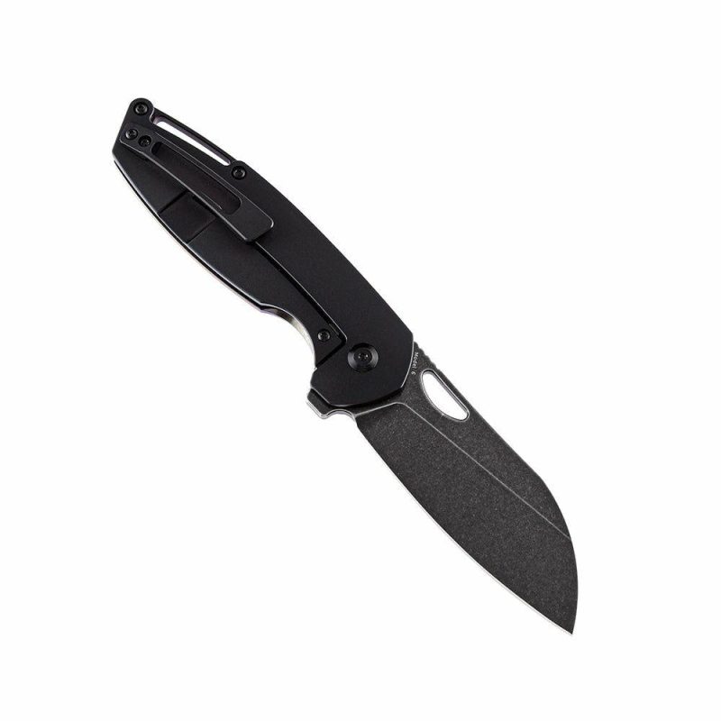 Model 6 K1022A4 Black TiCn Coated M390 Wharncliffe Blade Black Anodized Titanium Timascus Handle Nick Swan Design Black/Timascus | Folding Pocket Knives