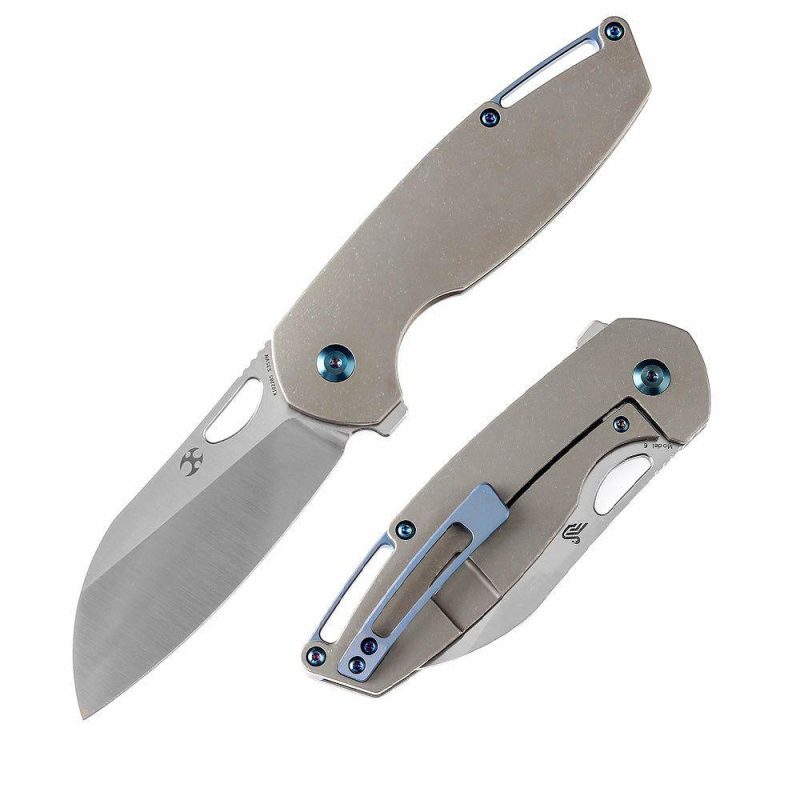 Model 6 K1022B5 Satin CPM-S35VN Blade Stonewashed Bronze Anodized Titanium Handle Designed by Nick Swan | Folding Pocket Knives