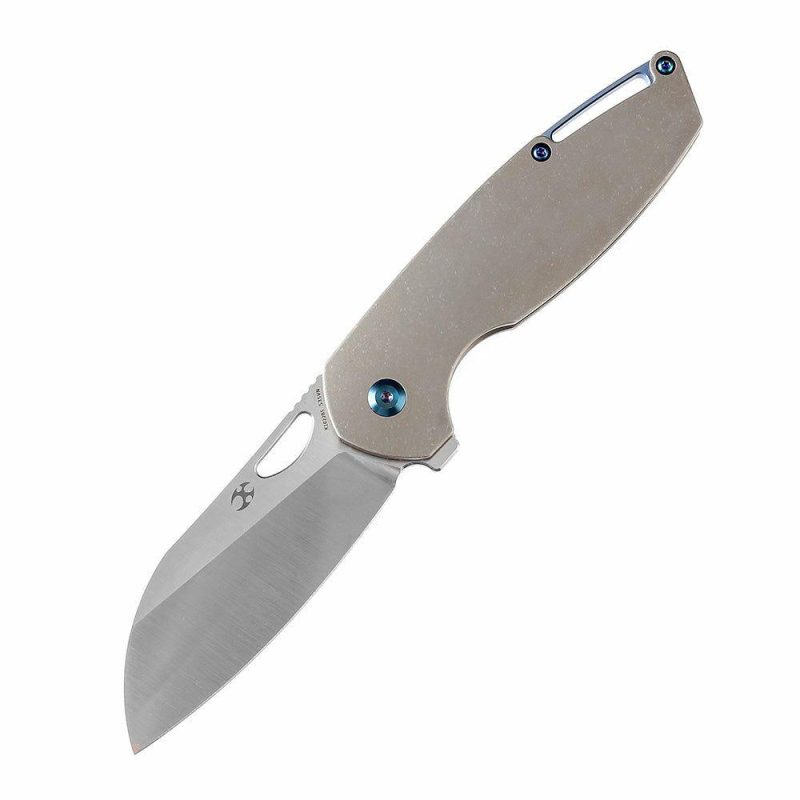 Model 6 K1022B5 Satin CPM-S35VN Blade Stonewashed Bronze Anodized Titanium Handle Designed by Nick Swan | Folding Pocket Knives