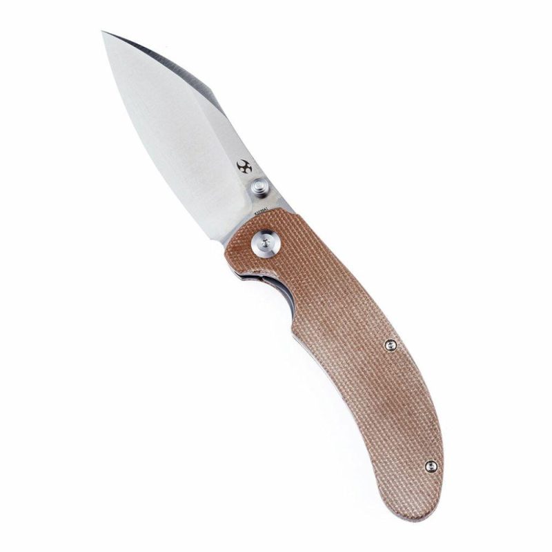 Nesstreet Thumb Hole Knife Brown Micarta Handle (3.58” CPM-S35VN Blade) Karambit Maker Design-K1039A1 | Folding Pocket Knives